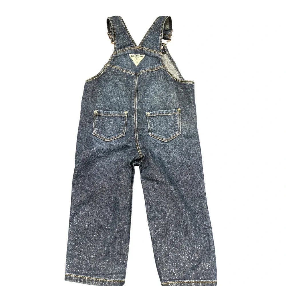 OshKosh‎ B'gosh Denim Sparkle Overalls • 18 Months • Jean Vestbak Bibs